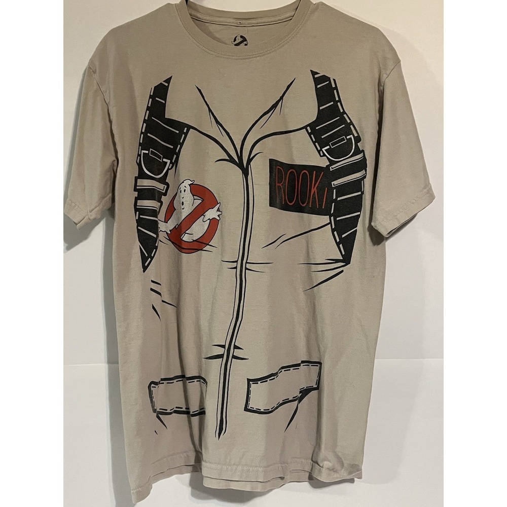 Ghostbusters Costume T Shirt Mens Medium Proton Pack Graphic Beige